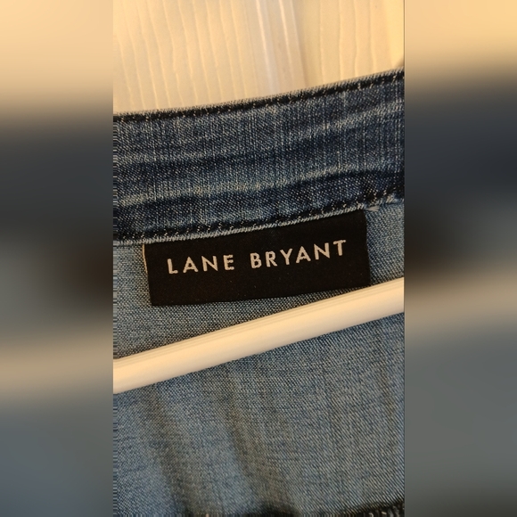 Lane Bryant Denim Chambray Long Sleeve Jumper Jumpsuit – Size 16 – NWT - Picture 2 of 16